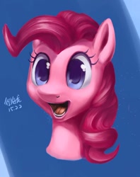 Size: 540x683 | Tagged: safe, artist:draconidsmxz, pinkie pie, earth pony, pony, bust, open mouth, portrait, solo