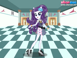 Size: 800x600 | Tagged: safe, artist:user15432, rarity, human, equestria girls, friendship games, bracelet, clothes, hairpin, high heels, jewelry, ponied up, pony ears, school outfit, school spirit, school uniform, shoes, starsue, wondercolts