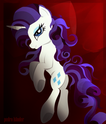 Size: 1267x1485 | Tagged: safe, artist:pedrohander, rarity, pony, unicorn, alternate hairstyle, bed, bedroom eyes, female, lying, mare, on side, smiling, solo