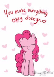 Size: 2894x4093 | Tagged: safe, artist:phoenix-fire-soul, pinkie pie, earth pony, pony, heart, solo, valentine