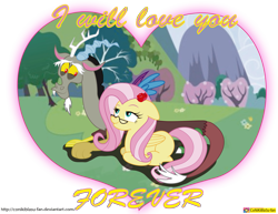 Size: 2717x2093 | Tagged: safe, artist:conikiblasu-fan, discord, fluttershy, pegasus, pony, discoshy, elderly, female, male, older, shipping, straight