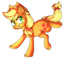 Size: 721x586 | Tagged: safe, artist:phewmonsuta, artist:tinttiyo, applejack, earth pony, pony, applejack's hat, cowboy hat, cutie mark, female, hair tie, hat, mare, simple background, smiling, solo, transparent background