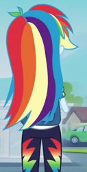 Size: 294x580 | Tagged: safe, derpibooru import, screencap, rainbow dash, better together, equestria girls, run to break free, cropped, solo