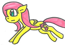 Size: 805x562 | Tagged: safe, artist:cmara, fluttershy, pegasus, pony, female, mare, solo, traditional art