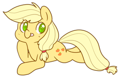 Size: 1280x862 | Tagged: safe, artist:pegacornss, applejack, earth pony, pony, :p, hatless, missing accessory, solo, tongue out