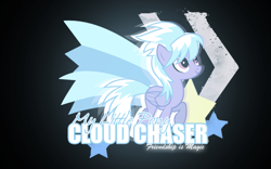 Size: 1131x707 | Tagged: safe, artist:kamikazelenna, derpibooru import, cloudchaser, pegasus, pony, solo, wallpaper