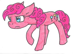 Size: 634x468 | Tagged: safe, artist:cmara, pinkie pie, earth pony, pony, female, mare, pink coat, pink mane, solo, traditional art