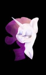 Size: 400x640 | Tagged: safe, artist:laps-sp, rarity, pony, unicorn, black background, bust, portrait, simple background, solo