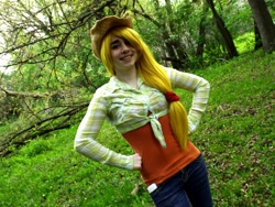 Size: 2000x1500 | Tagged: safe, artist:fantaliaepgc, applejack, human, clothes, cosplay, irl, irl human, photo