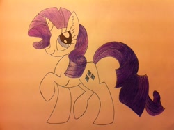 Size: 2592x1936 | Tagged: safe, artist:anonymousnekodos, rarity, pony, unicorn, solo, traditional art