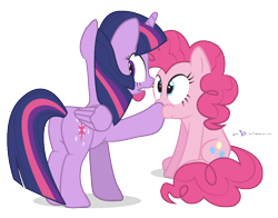 Size: 900x705 | Tagged: safe, artist:dm29, derpibooru import, pinkie pie, twilight sparkle, twilight sparkle (alicorn), alicorn, earth pony, pony, duo, female, mare, simple background, transparent background