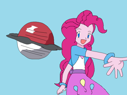 Size: 640x480 | Tagged: safe, artist:elmarcosluckydel96, artist:xmailxjeevasxlover13, pinkie pie, equestria girls, crossover, pokéball, pokémon, solo