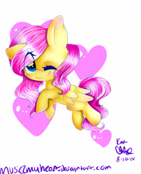 Size: 5100x6300 | Tagged: safe, artist:sundaeswirl, fluttershy, pegasus, pony, absurd resolution, solo, wink