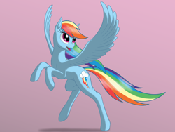 Size: 2000x1500 | Tagged: safe, artist:nebulastar985, derpibooru import, rainbow dash, pegasus, pony, female, mare, simple background, solo, spread wings, wings