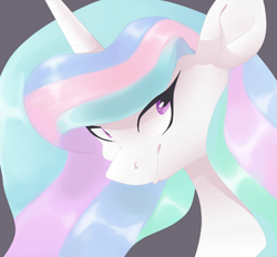 Size: 1024x951 | Tagged: safe, artist:cloudyhills, princess celestia, alicorn, pony, unicorn, bust, female, mare, portrait, solo