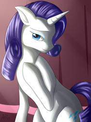 Size: 1024x1365 | Tagged: safe, artist:heart-of-a-dragoness, rarity, pony, unicorn, female, mare, raised hoof, solo