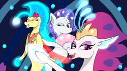 Size: 1024x576 | Tagged: dead source, safe, artist:susanzx2000, princess skystar, queen novo, rarity, seapony (g4), my little pony: the movie, female, seaponified, seapony rarity, species swap, trio, watermark