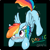 Size: 510x510 | Tagged: safe, artist:llametsul, derpibooru import, rainbow dash, pegasus, pony, blushing, ear fluff, solo