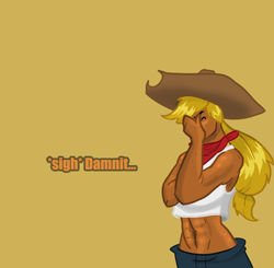 Size: 934x914 | Tagged: safe, applejack, spike, human, applespike, female, human applespike, humanized, male, muscles, shipping, straight, tan, tumblr