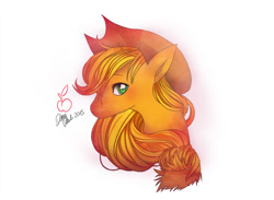 Size: 1000x732 | Tagged: safe, artist:denine thode, applejack, earth pony, pony, bust, female, mare, portrait