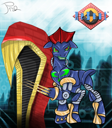 Size: 876x1000 | Tagged: safe, artist:jerrid120, crossover, megabyte, ponified, reboot, reboot series