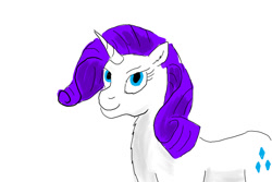 Size: 1024x683 | Tagged: safe, artist:horsesplease, rarity, pony, unicorn, chest fluff, paint tool sai, smiling, solo