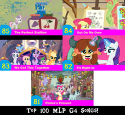 Size: 1704x1560 | Tagged: safe, artist:don2602, derpibooru import, edit, edited screencap, screencap, apple bloom, applejack, berry punch, berryshine, cloud kicker, fluttershy, neon lights, pinkie pie, rainbow dash, rarity, rising star, spike, sweetie belle, tree hugger, twilight sparkle, twilight sparkle (alicorn), written script, yona, alicorn, dragon, earth pony, pegasus, pony, unicorn, yak, a hearth's warming tail, hearts and hooves day (episode), my little pony: the movie, on your marks, she's all yak, fit right in, food, jelly, jelly pony, looking up, makeup, out on my own, paintbrush, painting, pinkie's present, spirit of hearth's warming presents, the perfect stallion, top 100 mlp g4 songs, we got this together