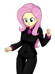 Size: 641x860 | Tagged: safe, artist:twilite-sparkleplz, fluttershy, equestria girls, amulet, clothes, simple background, solo, suit, white background