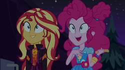 Size: 1920x1080 | Tagged: safe, screencap, pinkie pie, sunset shimmer, better together, equestria girls, sunset's backstage pass!, churros, food