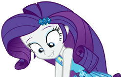 Size: 2048x1300 | Tagged: safe, artist:thebarsection, rarity, better together, equestria girls, a queen of clubs, clothes, dress, female, looking down, simple background, smiling, solo, transparent background