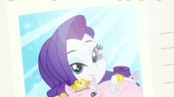 Size: 448x251 | Tagged: safe, screencap, rarity, pig, equestria girls, equestria girls series, a queen of clubs, animated, clothes, jewelry, makeup, photo