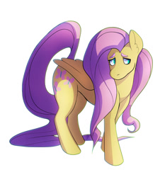 Size: 995x1069 | Tagged: safe, artist:nintala, fluttershy, pegasus, pony, female, mare, simple background, solo