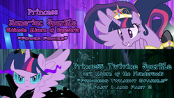 Size: 1920x1080 | Tagged: safe, artist:dashiemlpfim, artist:kaylathehedgehog, artist:stainless33, derpibooru import, mane-iac, twilight sparkle, twilight sparkle (alicorn), oc, oc:twivine sparkle, alicorn, pony, corrupted, crown, dark magic, elements of harmony, evil, female, fusion, magic, mane-iac sparkle, mare, sombra eyes, vector, wallpaper