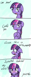 Size: 800x2000 | Tagged: source needed, useless source url, safe, artist:storyteller, derpibooru import, twilight sparkle, blushing, bronybait, comic, cute, floppy ears, solo, twiabetes