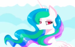 Size: 1024x653 | Tagged: safe, artist:queenlicious101, princess celestia, alicorn, pony, bust, portrait, solo