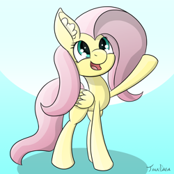 Size: 3000x3000 | Tagged: safe, artist:tyandagaart, fluttershy, pegasus, pony, female, mare, pink mane, solo, yellow coat