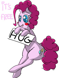 Size: 800x1050 | Tagged: safe, artist:dragoncircle, pinkie pie, earth pony, pony, blushing, bronybait, cute, free hugs, hug, solo