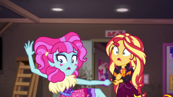 Size: 1920x1080 | Tagged: safe, screencap, kiwi lollipop, sunset shimmer, better together, equestria girls, sunset's backstage pass!