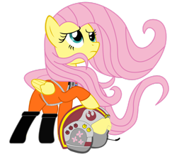 Size: 950x840 | Tagged: safe, artist:sonofaskywalker, fluttershy, pegasus, pony, crossover, helmet, pilot, solo, star wars