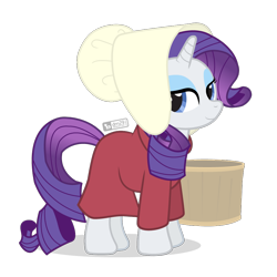 Size: 960x960 | Tagged: safe, artist:dm29, rarity, pony, unicorn, bonnet, clothes, commission, dress, handmaid, handmare, solo, the handmaid's tale