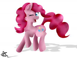 Size: 1600x1200 | Tagged: safe, artist:bunnzee, pinkie pie, earth pony, pony, female, mare, pink coat, pink mane, solo, wink