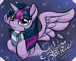 Size: 888x710 | Tagged: safe, artist:opallene, derpibooru import, twilight sparkle, twilight sparkle (alicorn), alicorn, pony, clothes, crying, female, mare, scarf, solo