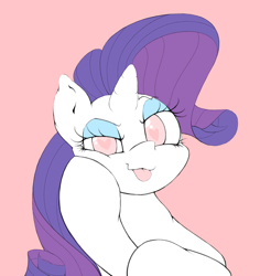 Size: 1132x1200 | Tagged: safe, artist:lyrabop, rarity, pony, unicorn, :p, bust, cute, female, heart eyes, looking at you, mare, pink background, raribetes, silly, simple background, solo, tongue out, wingding eyes