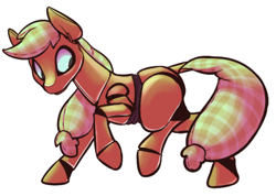 Size: 500x356 | Tagged: safe, artist:tigs, applejack, earth pony, pony, animatronic, five nights at freddy's, solo