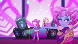 Size: 1920x1080 | Tagged: safe, screencap, kiwi lollipop, pinkie pie, sunset shimmer, better together, equestria girls, sunset's backstage pass!, guitar, musical instrument