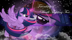 Size: 2560x1440 | Tagged: safe, artist:blackandnerdy, artist:godoffury, derpibooru import, twilight sparkle, twilight sparkle (alicorn), alicorn, pony, female, magic, mare, quote, vector, wallpaper