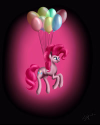 Size: 4000x5000 | Tagged: safe, artist:skitsroom, pinkie pie, earth pony, pony, balloon, female, mare, pink coat, pink mane, solo