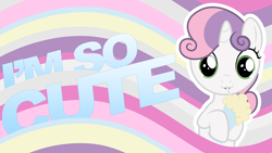 Size: 1920x1080 | Tagged: safe, artist:juakakoki, artist:yanoda, derpibooru import, sweetie belle, pony, unicorn, cute, diasweetes, female, filly, milkshake, solo, truth, vector, wallpaper