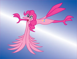 Size: 1100x850 | Tagged: safe, artist:thelonecrow, pinkie pie, phoenix, birdified, solo, species swap