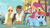 Size: 1920x1080 | Tagged: safe, derpibooru import, screencap, mane allgood, rainbow dash, scootaloo, snap shutter, pegasus, pony, the last crusade, best pony, clothes, female, filly, foal, hat, heartwarming, male, mare, ponies riding ponies, quartet, scootalove, shirt, siblings, sisters, stallion